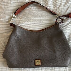 Dooney & Bourke Taupe Leather Shoulder Bag